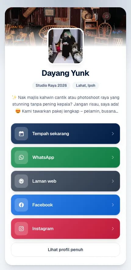 Kad perniagaan digital vendor pada telefon